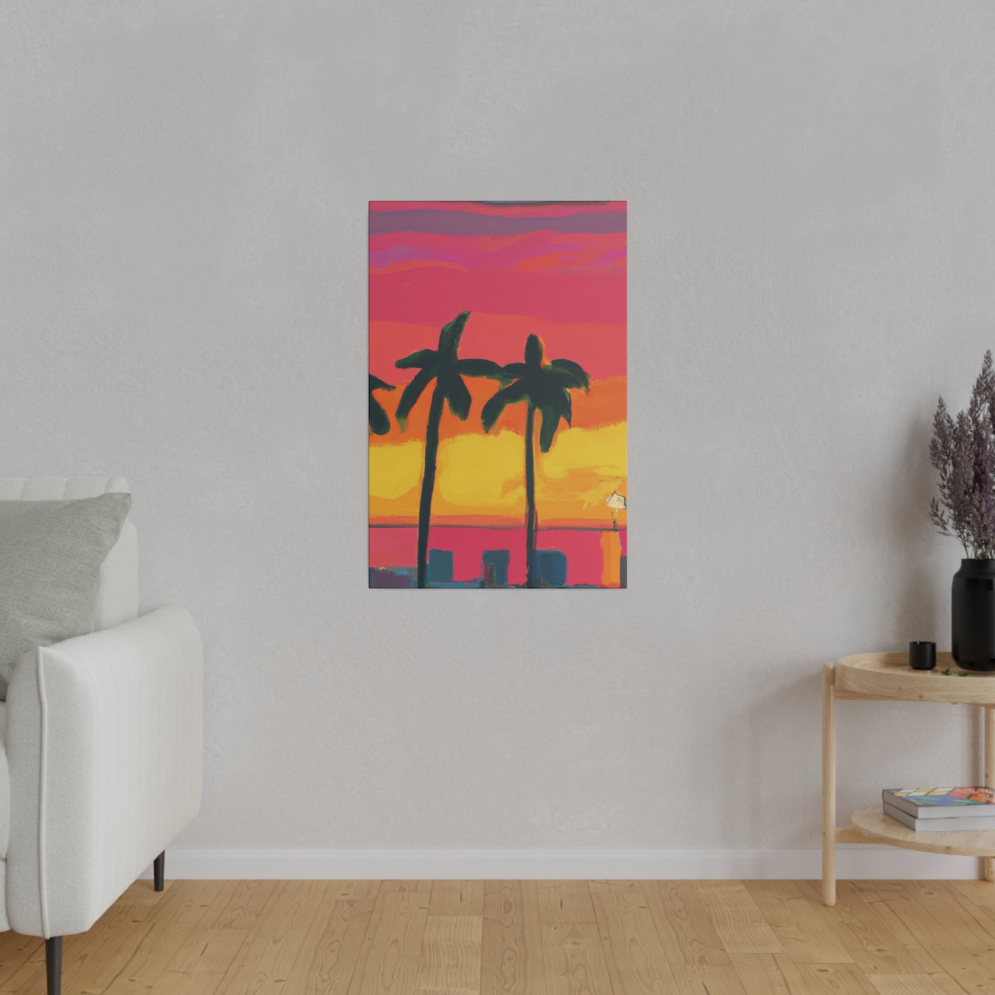 9642Q - Miami Beach Sunset Painting Print | Miami | Beach | Sunset | Poster | Home Decor | Wall Art | Canvas