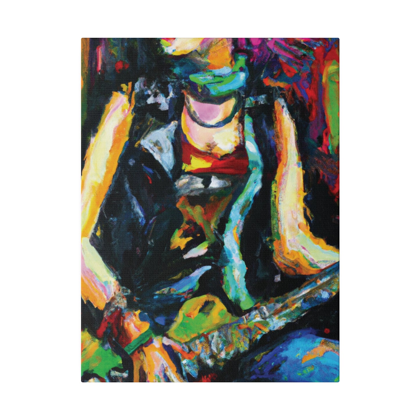 7187Z - Rockstar Oil Painting Style Print | Poster | Home Decor | Wall Art | Music Art | Canvas