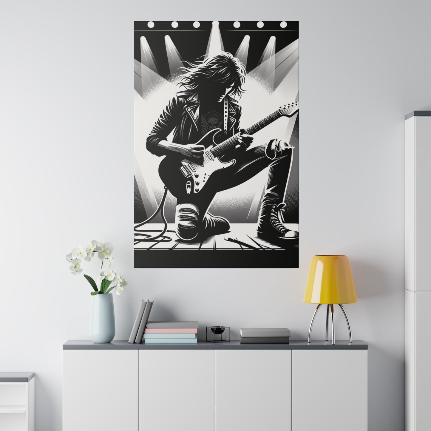 6789K - music art work, rockstar gifts, musician gift ideas, guitar art work, guitar artwork, guitar wall art canvas, playing guitar, decor