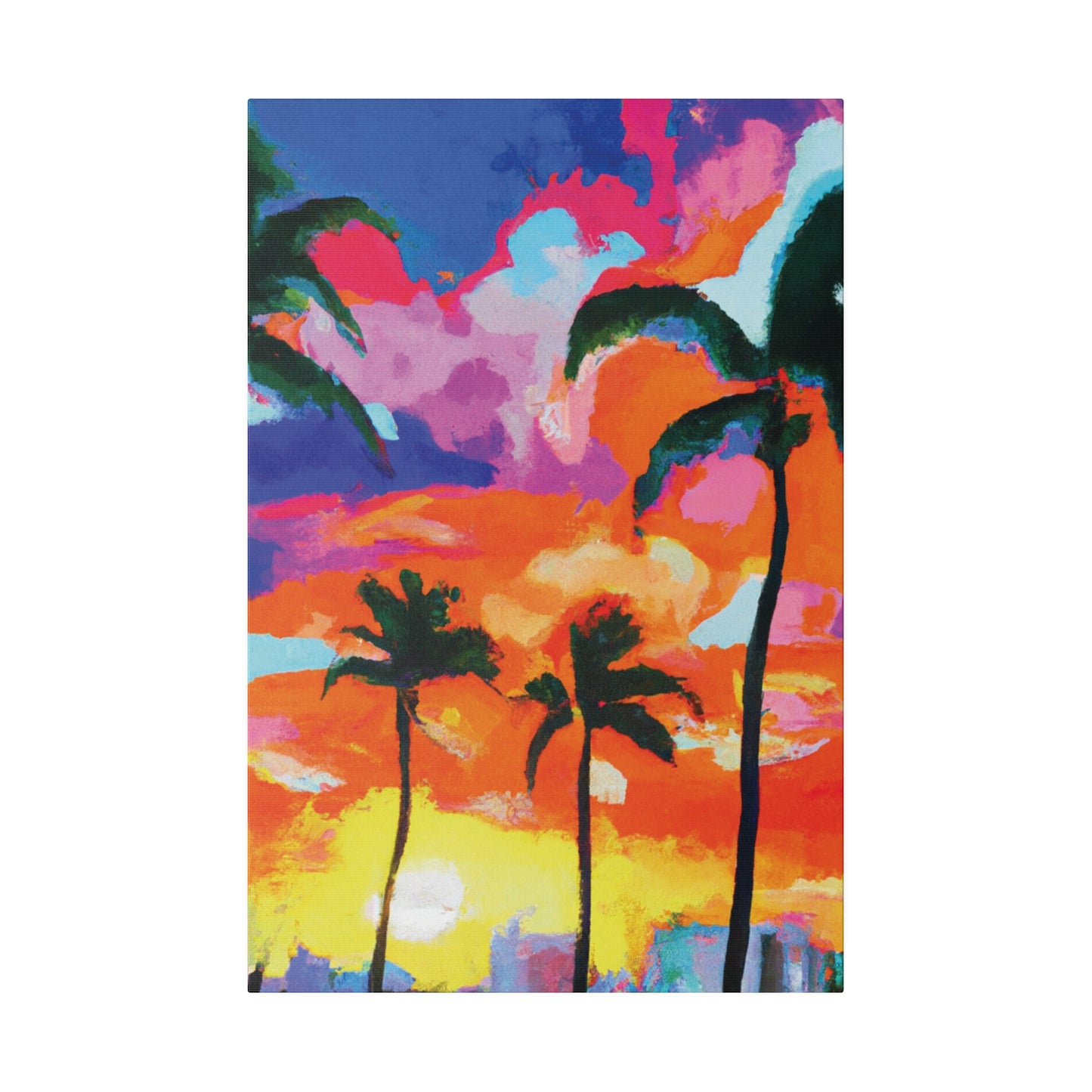 8579F - Miami Beach Sunset Painting Print | Miami | Beach | Sunset | Poster | Home Decor | Wall Art | Canvas