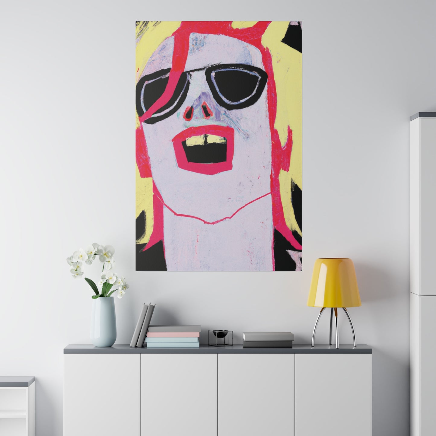 6233M - Rockstar Painting Print | Face | Abstract | Poster | Home Decor | Wall Art | Music Art | Canvas