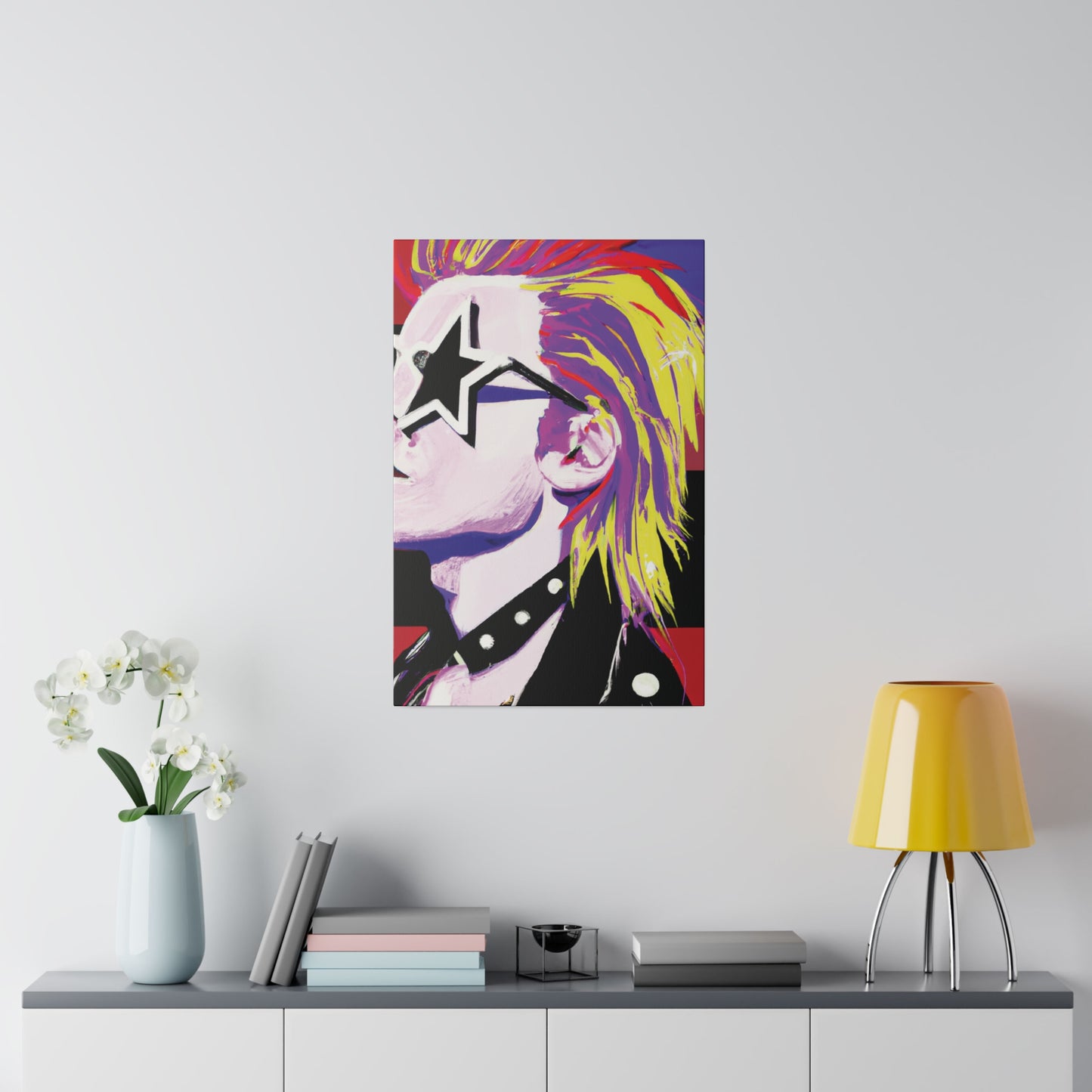 7547K - Rockstar Painting Print | Face | Abstract | Poster | Home Decor | Wall Art | Music Art | Canvas