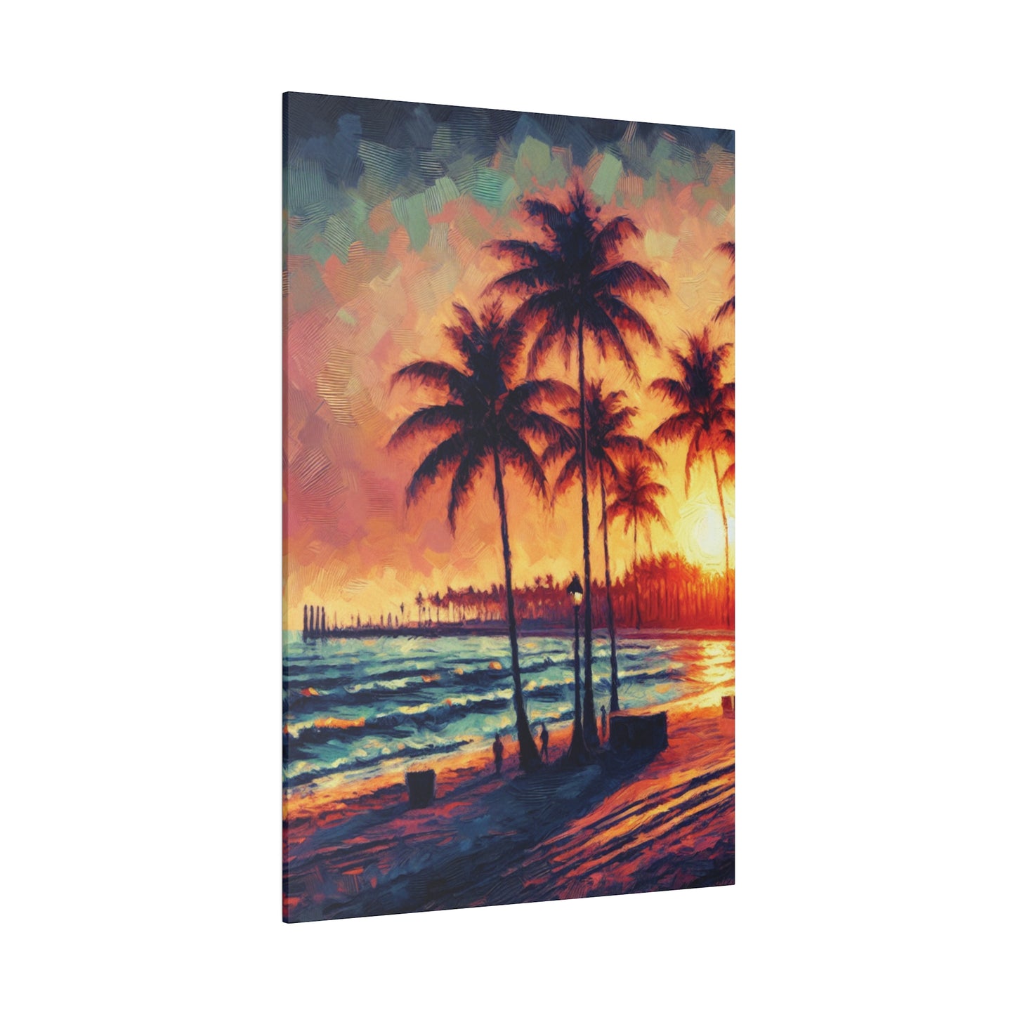 6327K - miami beach art, sunset background, ocean art work, beach art work, sunset designs, miami beach painting, miami beach print