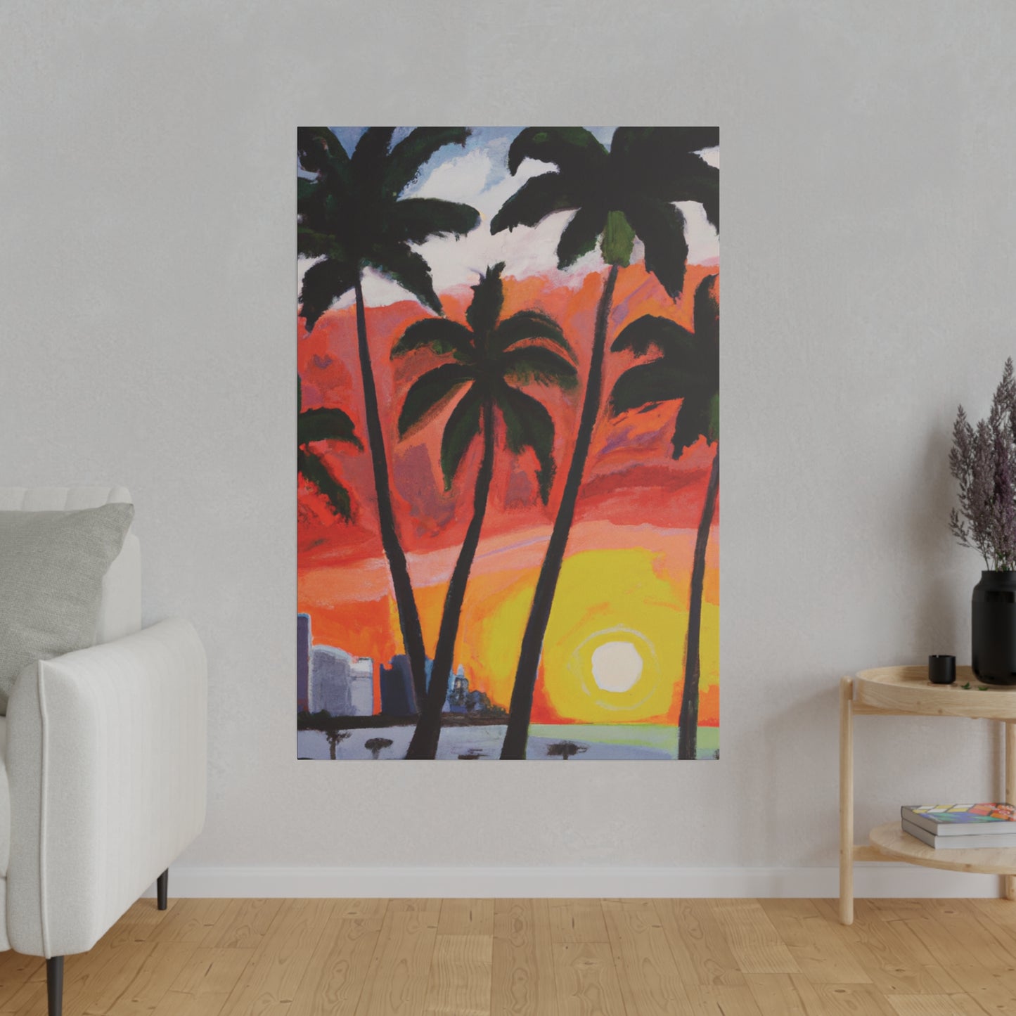 3556V - Miami Beach Sunset Painting Print | Miami | Beach | Sunset | Poster | Home Decor | Wall Art | Canvas