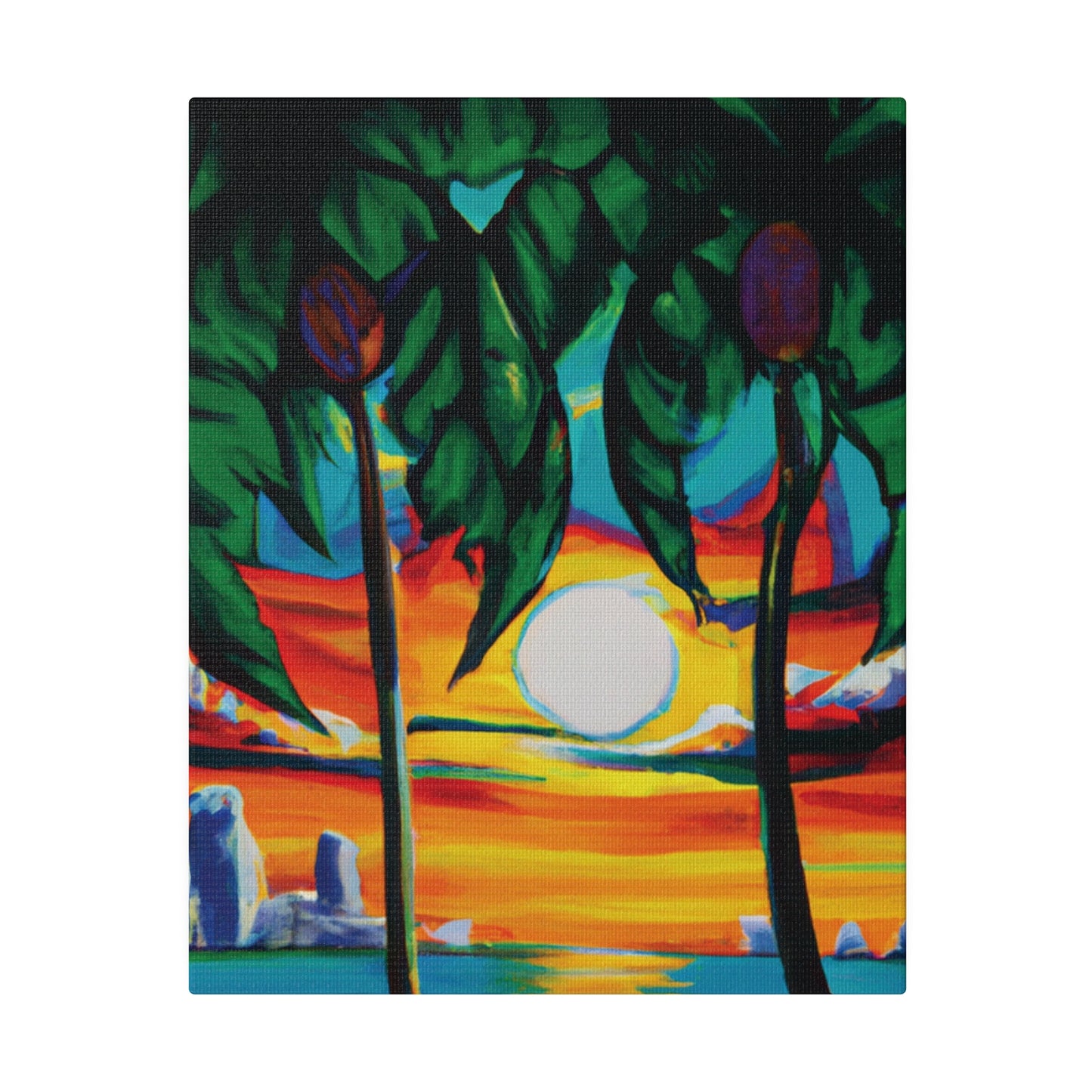 7643V - Miami Beach Sunset Painting Print | Miami | Beach | Sunset | Poster | Home Decor | Wall Art | Canvas