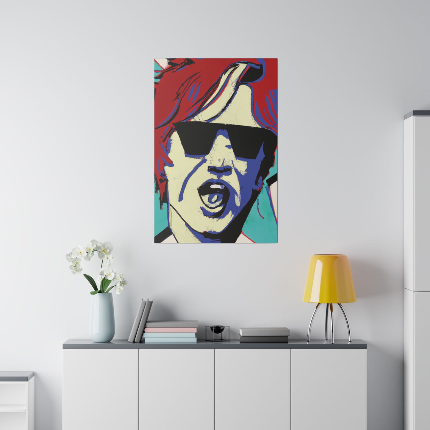 3245Z - Rockstar Painting Print | Face | Abstract | Poster | Home Decor | Wall Art | Music Art | Canvas