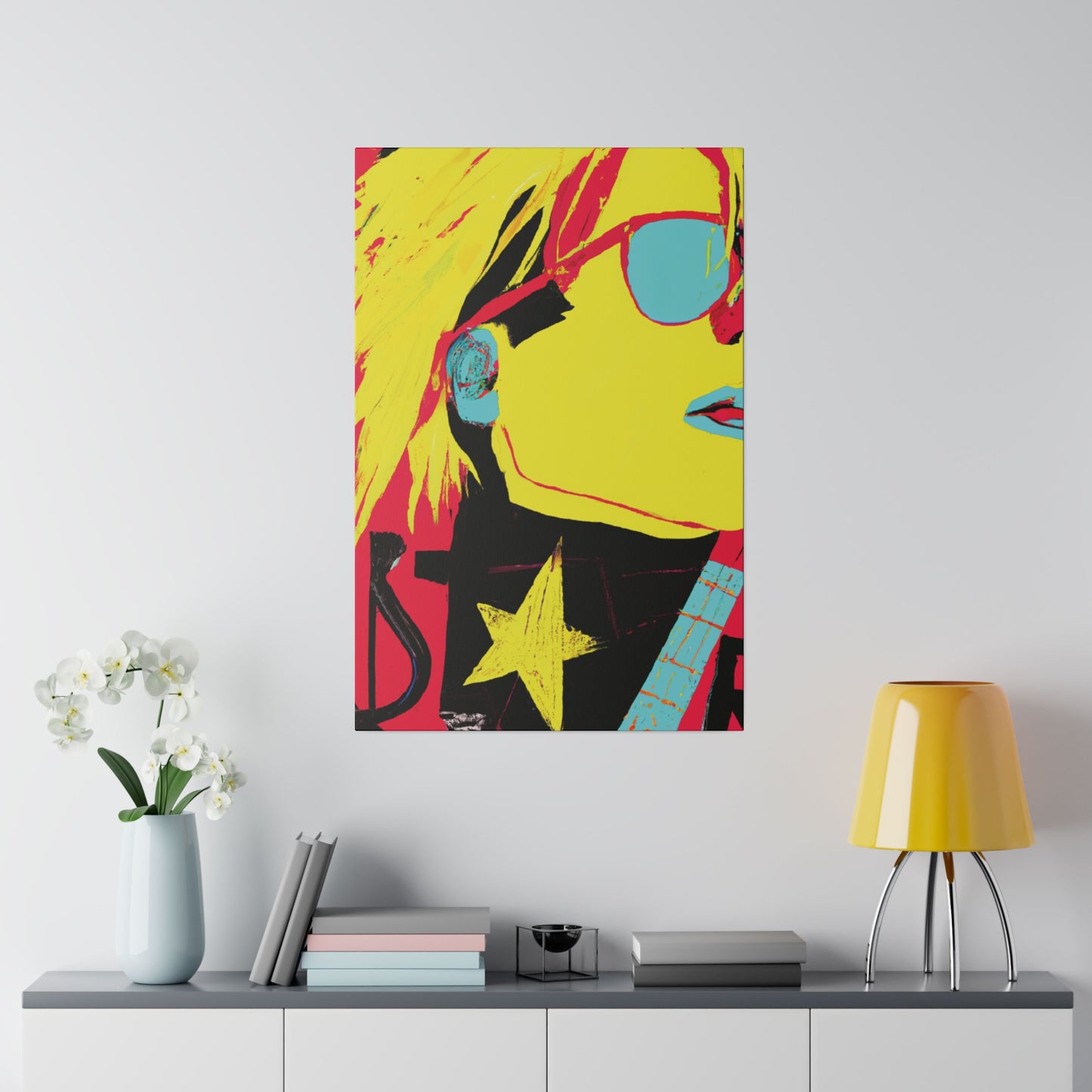 4925Q - Rockstar Painting Print | Face | Abstract | Poster | Home Decor | Wall Art | Music Art | Canvas