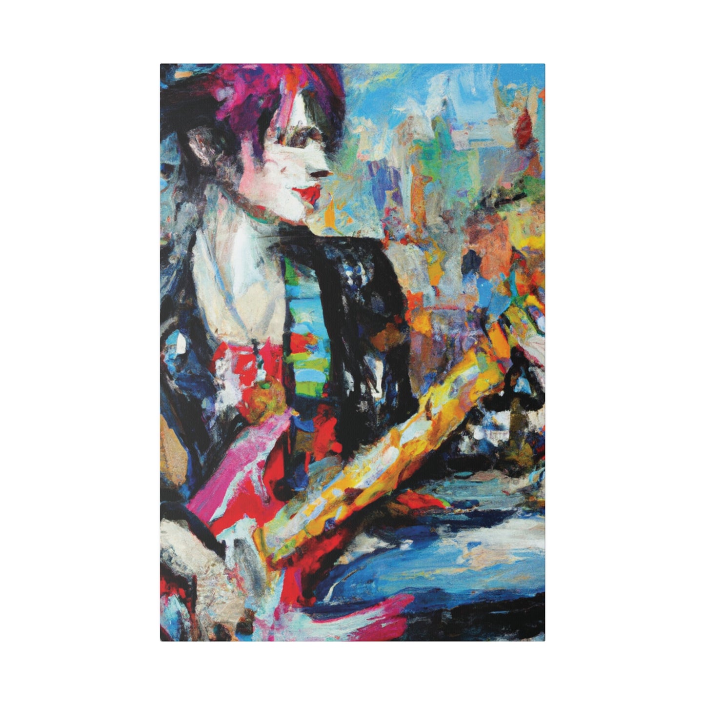 8162K - Rockstar Oil Painting Style Print | Poster | Home Decor | Wall Art | Music Art | Canvas