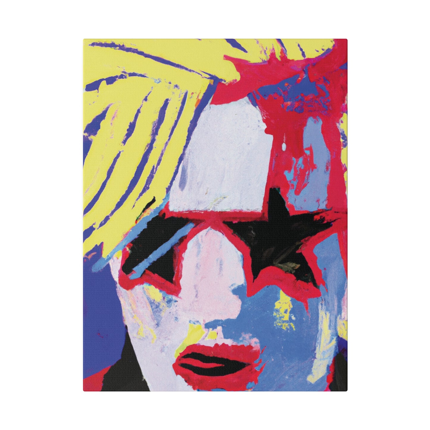 4762T - Rockstar Painting Print | Face | Abstract | Poster | Home Decor | Wall Art | Music Art | Canvas