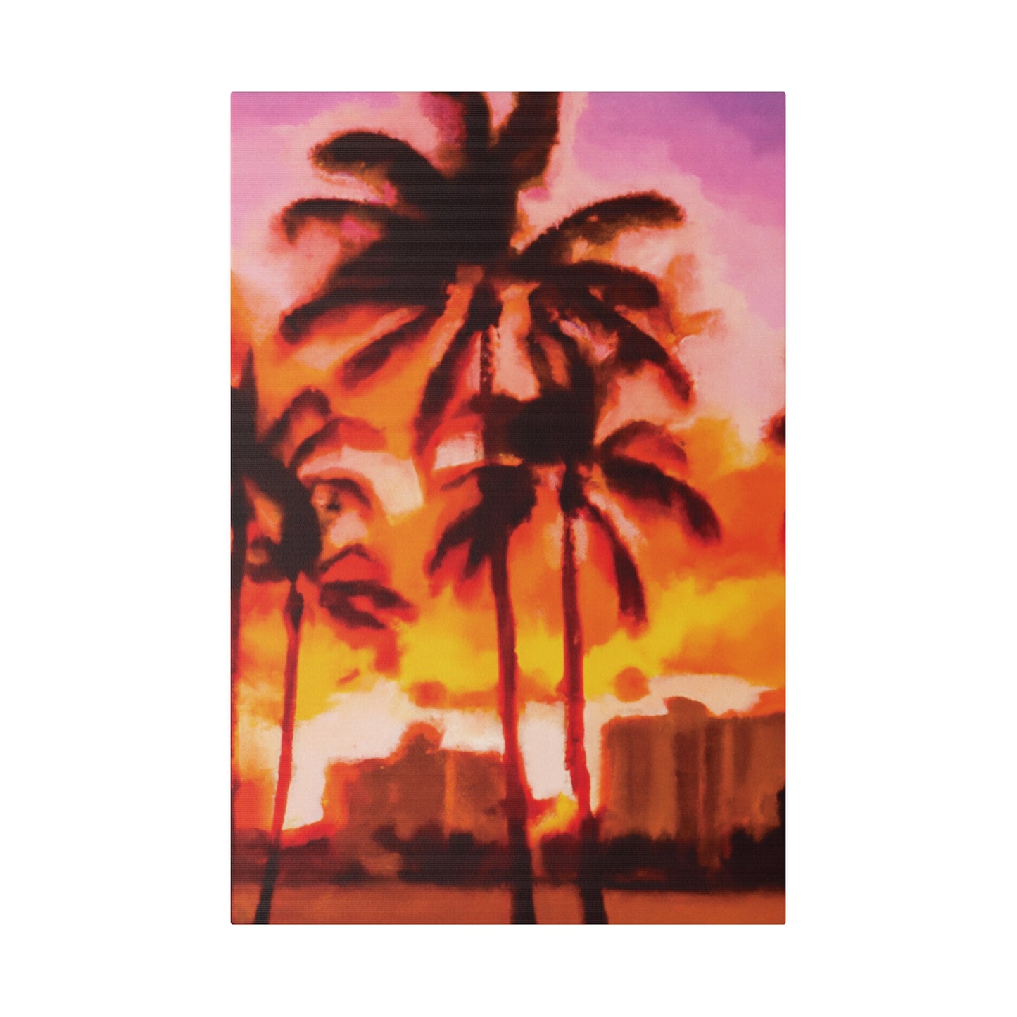 4698F - Miami Beach Sunset Painting Print | Miami | Beach | Sunset | Poster | Home Decor | Wall Art | Canvas