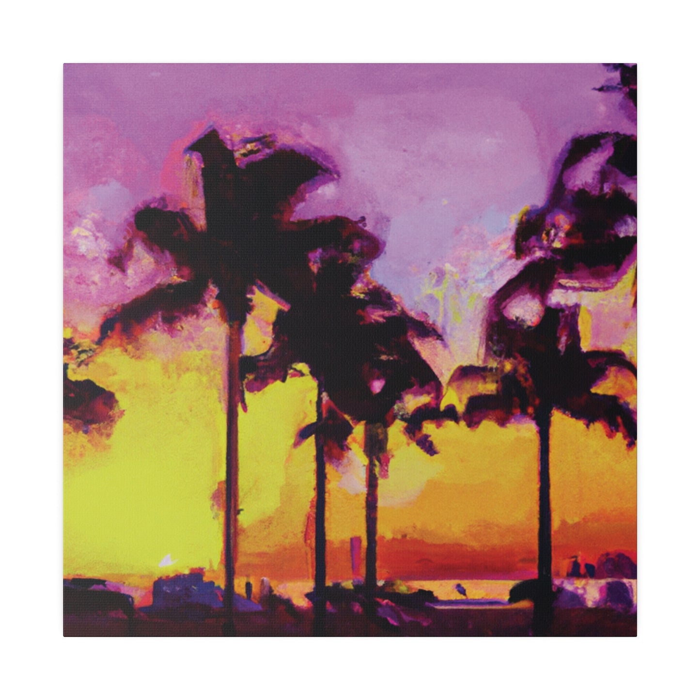 3958L - Miami Beach Sunset Painting Print | Miami | Beach | Sunset | Poster | Home Decor | Wall Art | Canvas