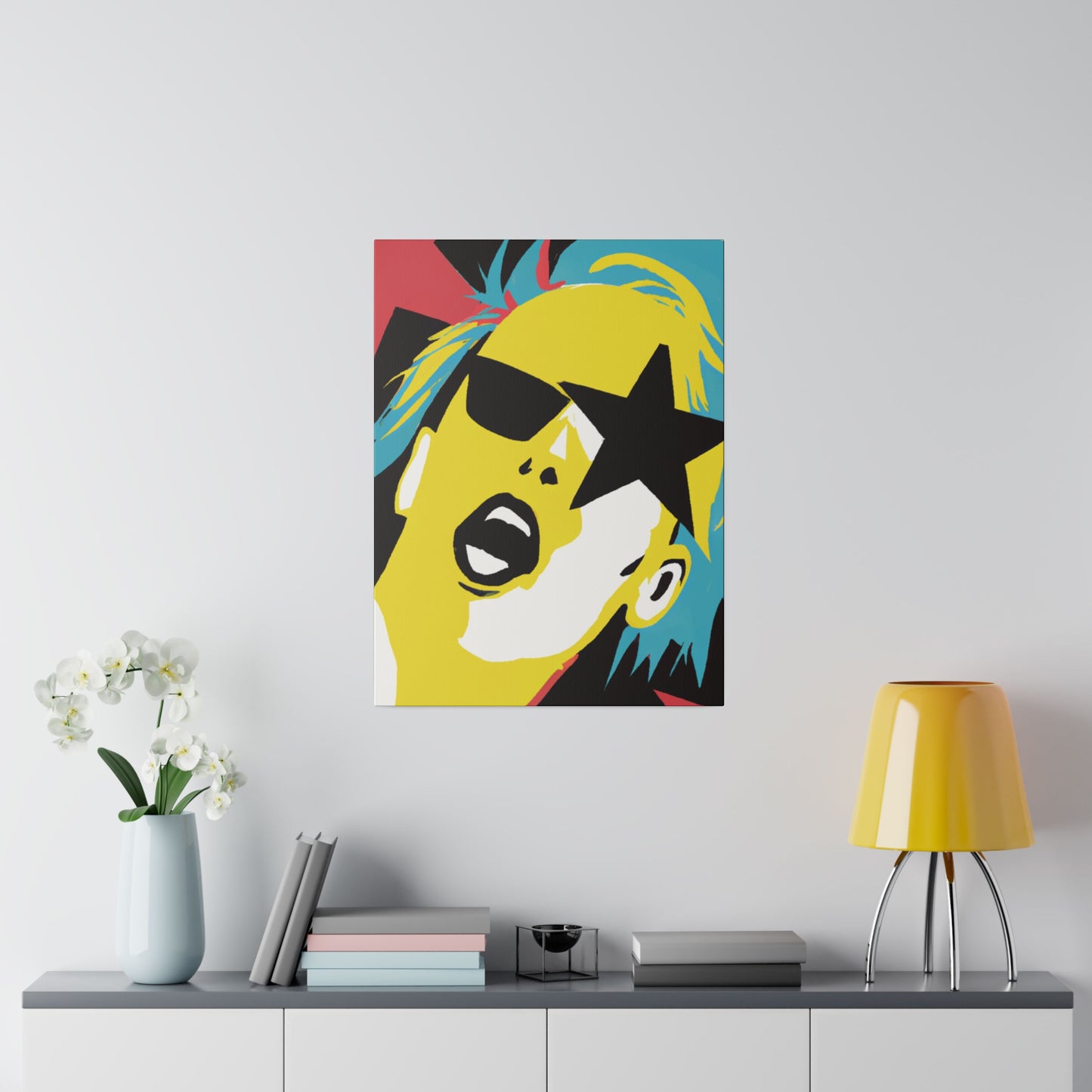 3688R - Rockstar Painting Print | Face | Abstract | Poster | Home Decor | Wall Art | Music Art | Canvas