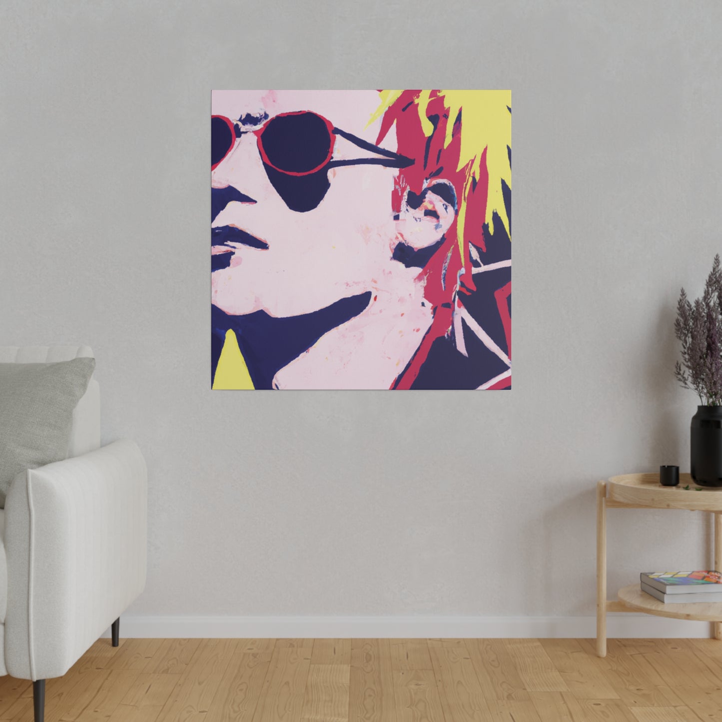 3173K - Rockstar Painting Print | Face | Abstract | Poster | Home Decor | Wall Art | Music Art | Canvas