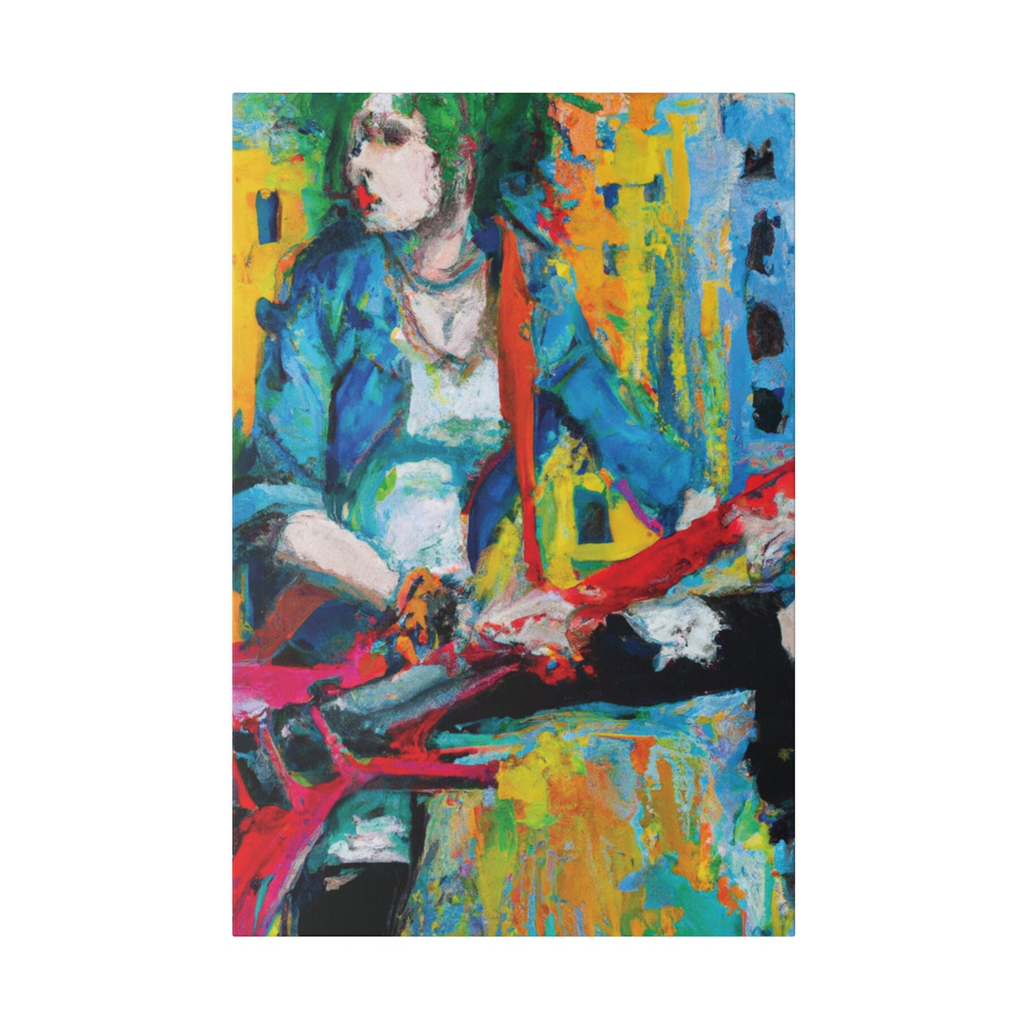 845K - Rockstar Oil Painting Style Print | Poster | Home Decor | Wall Art | Music Art | Canvas