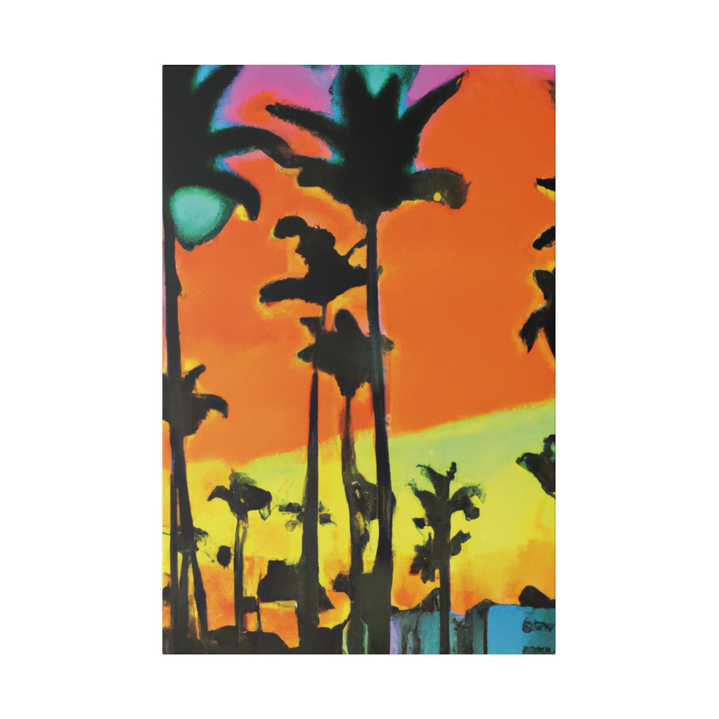 6096Q - Miami Beach Sunset Painting Print | Miami | Beach | Sunset | Poster | Home Decor | Wall Art | Canvas