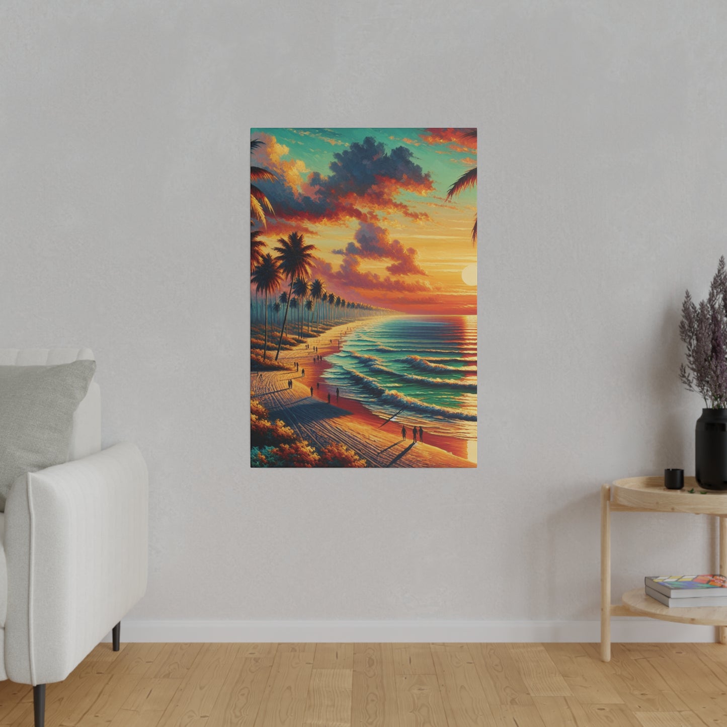 4832K - miami beach art, sunset background, ocean art work, beach art work, sunset designs, miami beach painting, miami beach print