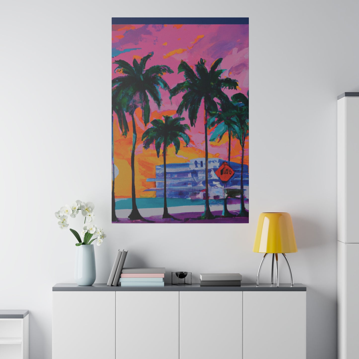 5487P - Miami Beach Sunset Painting Print | Miami | Beach | Sunset | Poster | Home Decor | Wall Art | Canvas