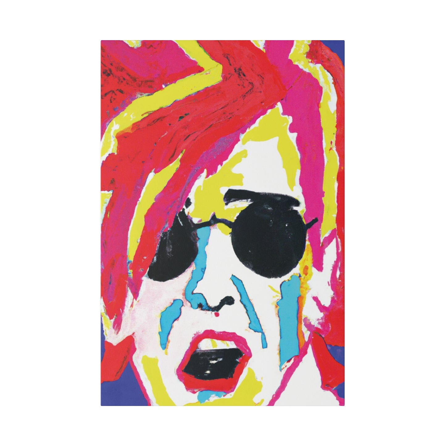 5397K - Rockstar Painting Print | Face | Abstract | Poster | Home Decor | Wall Art | Music Art | Canvas