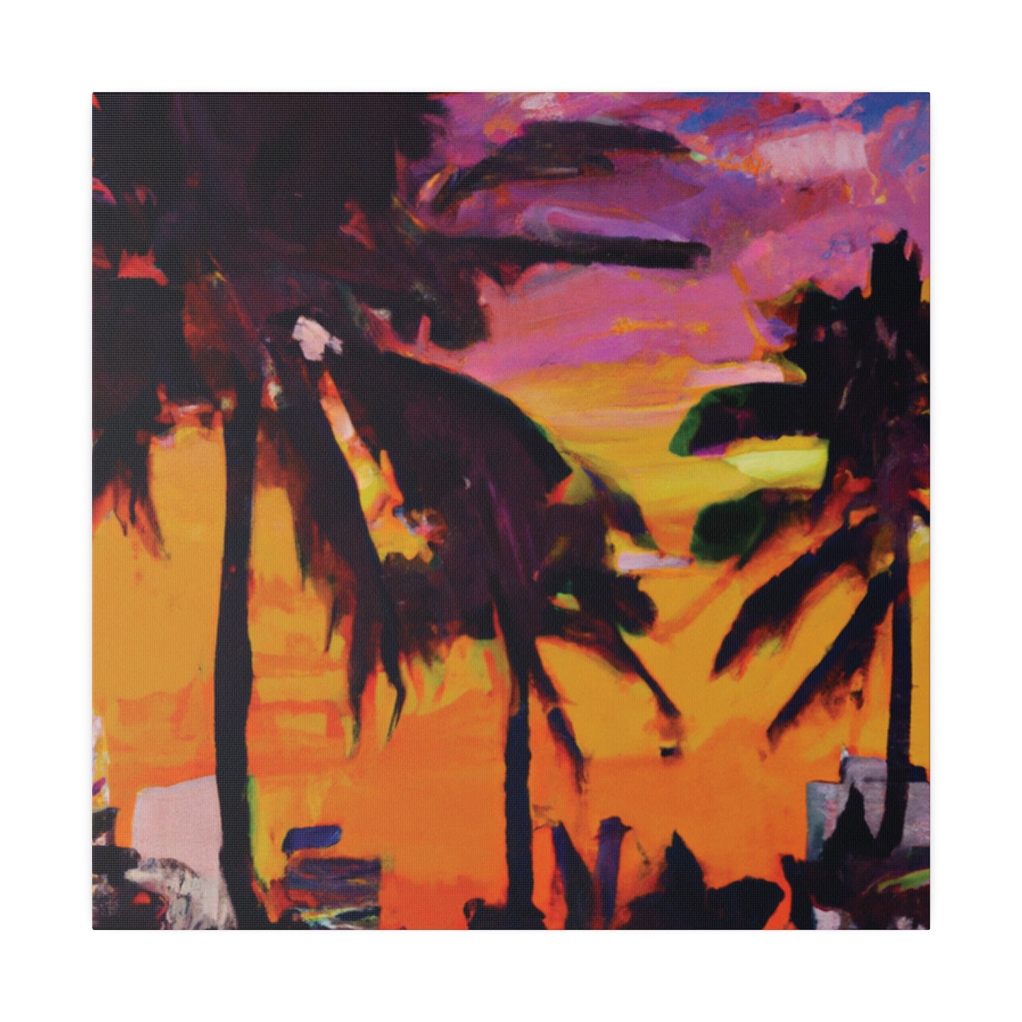 8409A - Miami Beach Sunset Painting Print | Miami | Beach | Sunset | Poster | Home Decor | Wall Art | Canvas