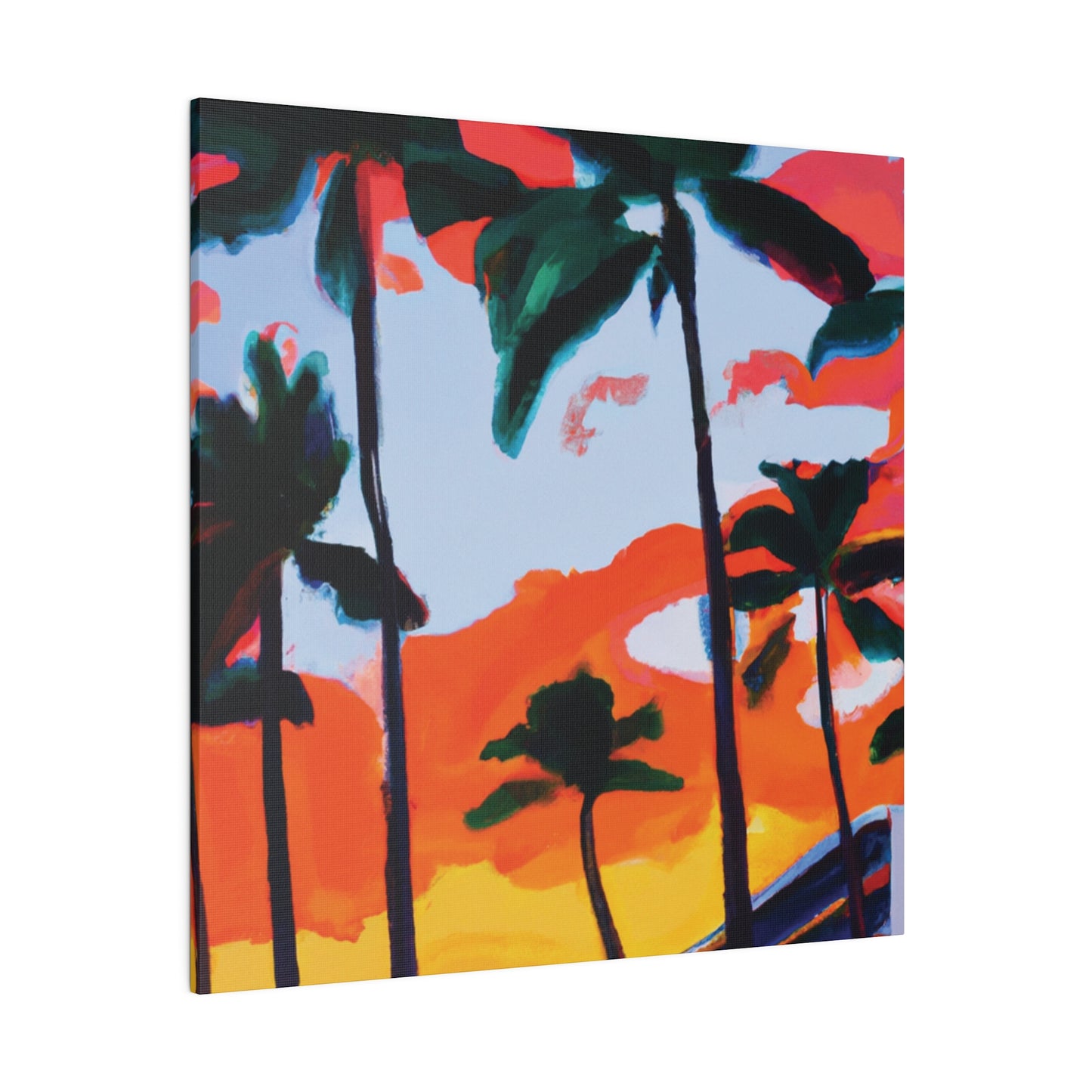 2741Q - Miami Beach Sunset Painting Print | Miami | Beach | Sunset | Poster | Home Decor | Wall Art | Canvas