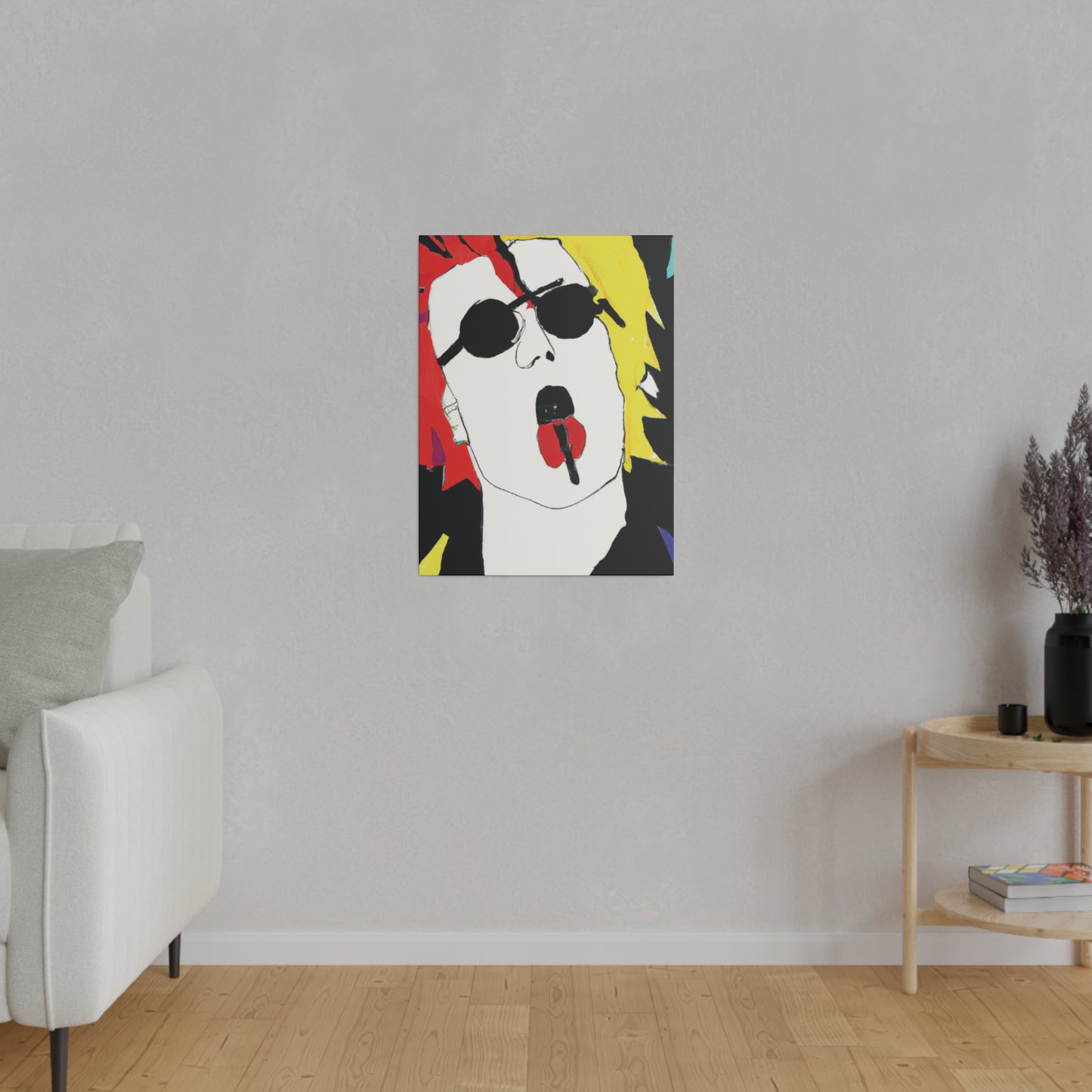 8372R - Rockstar Painting Print | Face | Abstract | Poster | Home Decor | Wall Art | Music Art | Canvas