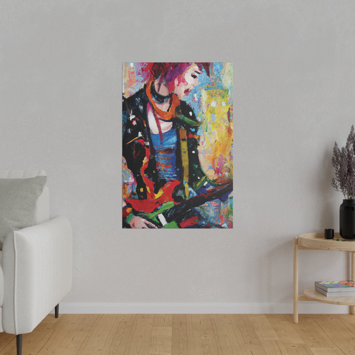 3151J - Rockstar Oil Painting Style Print | Poster | Home Decor | Wall Art | Music Art | Canvas