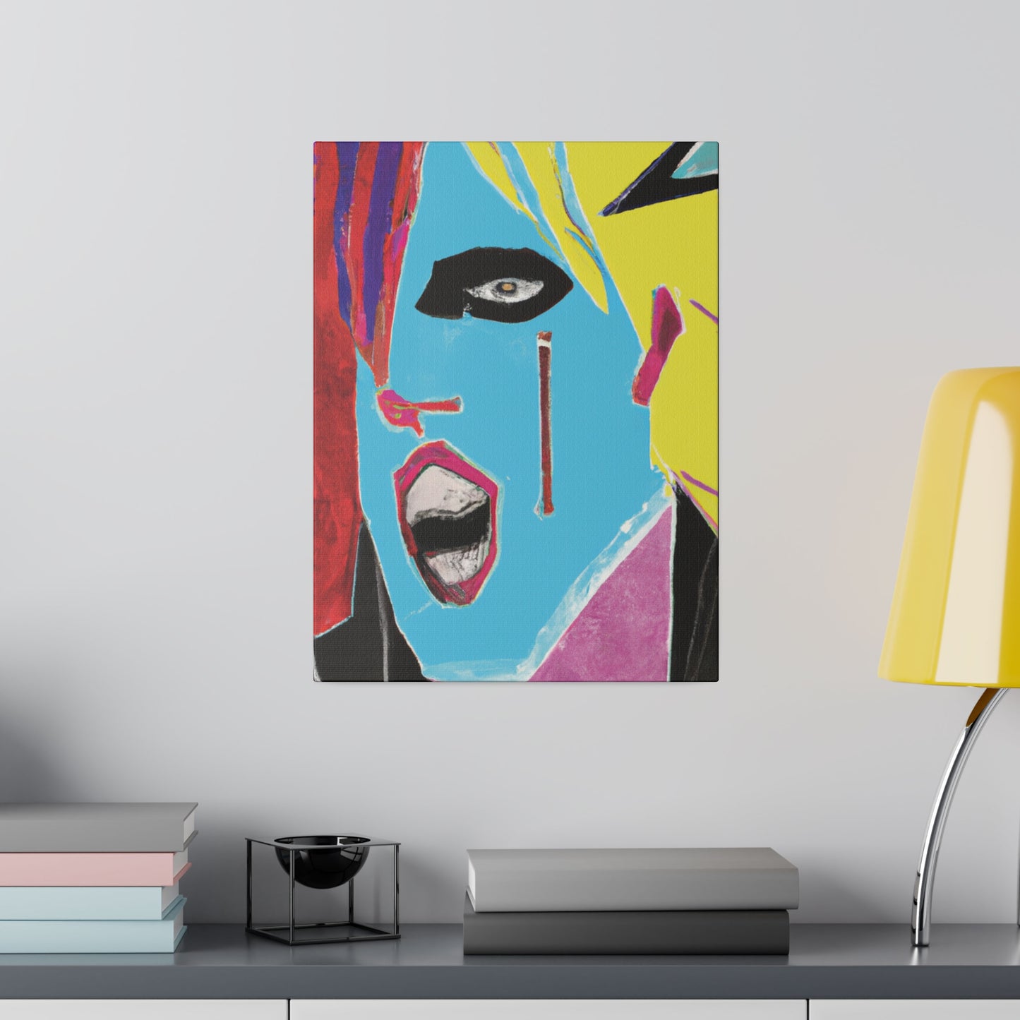 8365A - Rockstar Painting Print | Face | Abstract | Poster | Home Decor | Wall Art | Music Art | Canvas