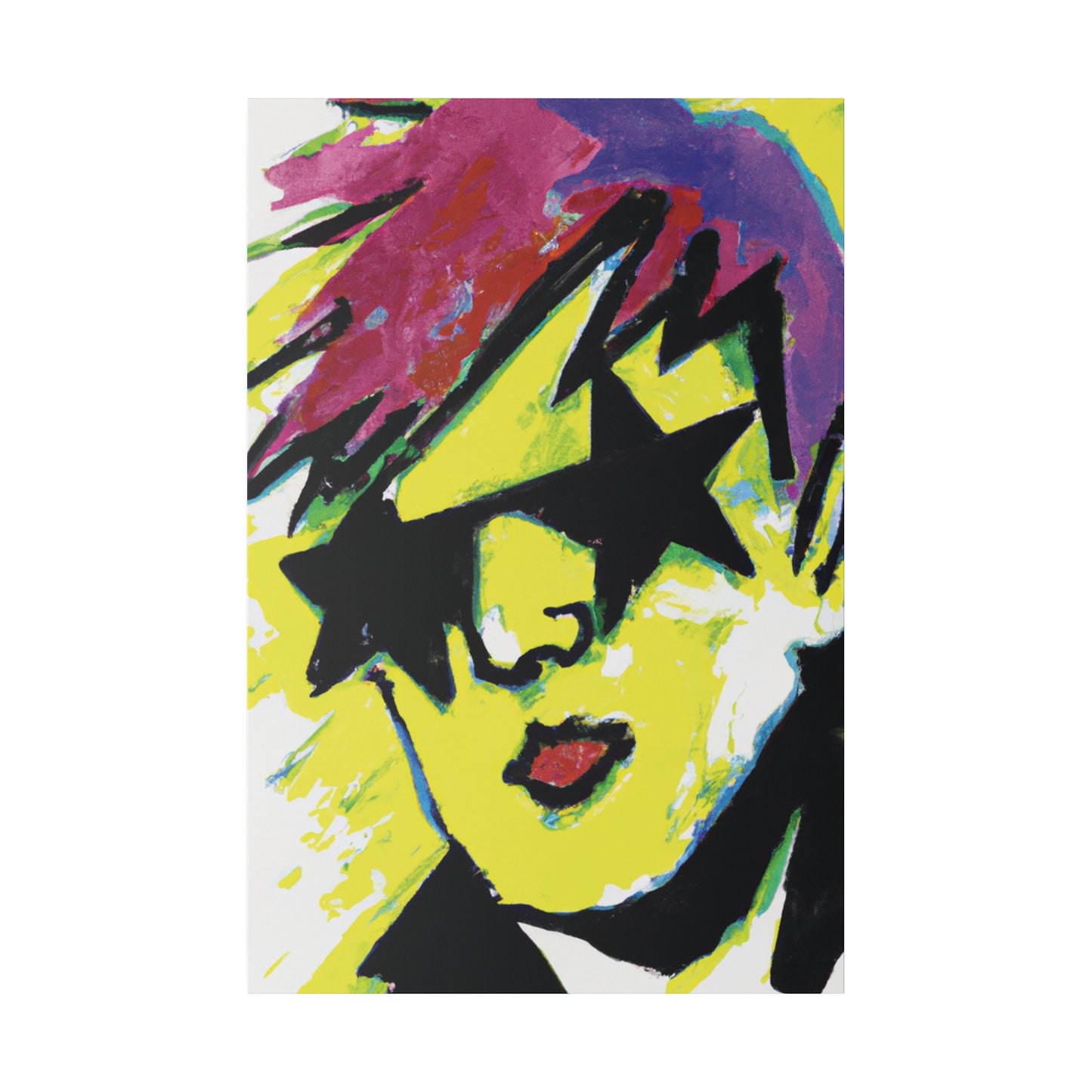 7497H - Rockstar Painting Print | Face | Abstract | Poster | Home Decor | Wall Art | Music Art | Canvas