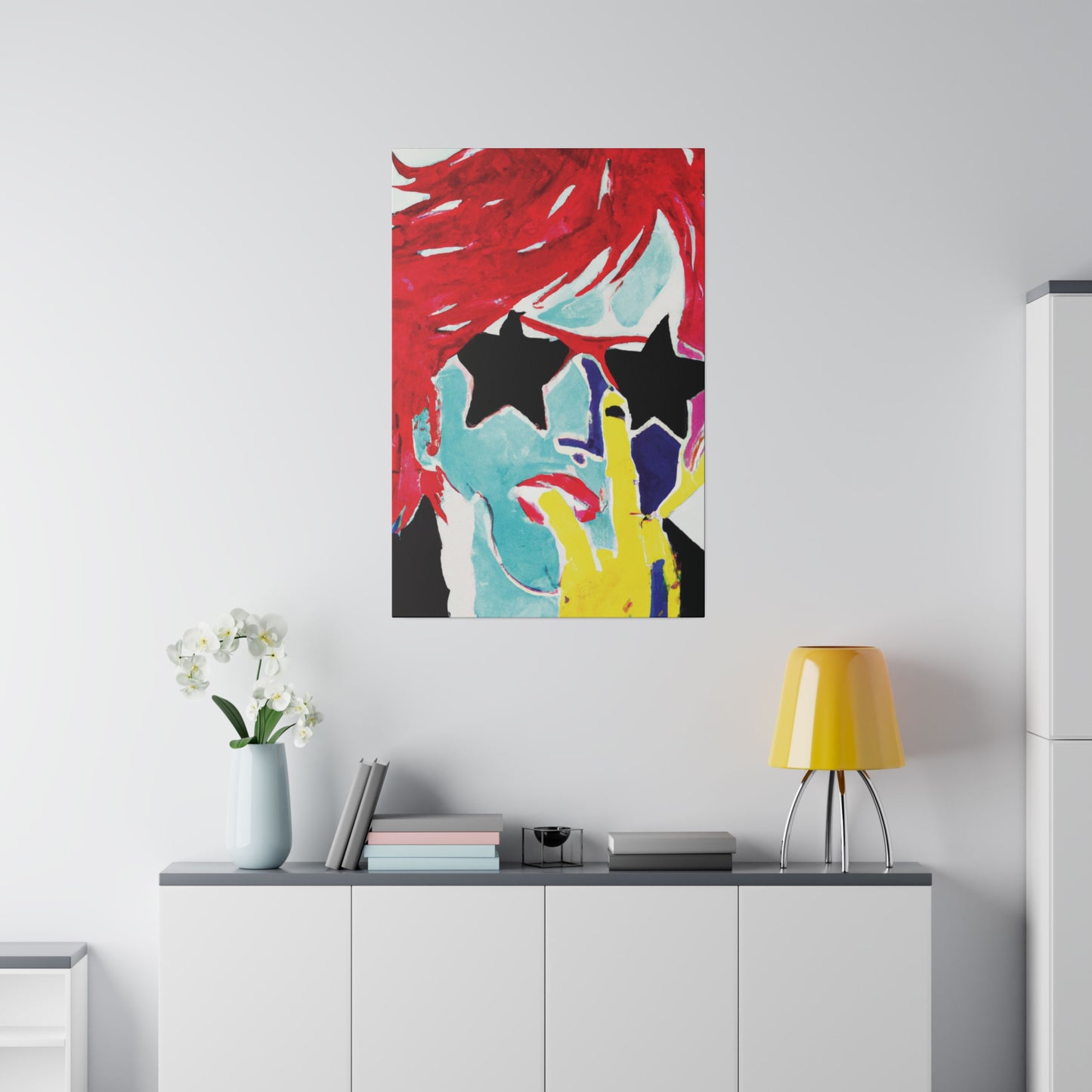 2748V - Rockstar Painting Print | Face | Abstract | Poster | Home Decor | Wall Art | Music Art | Canvas