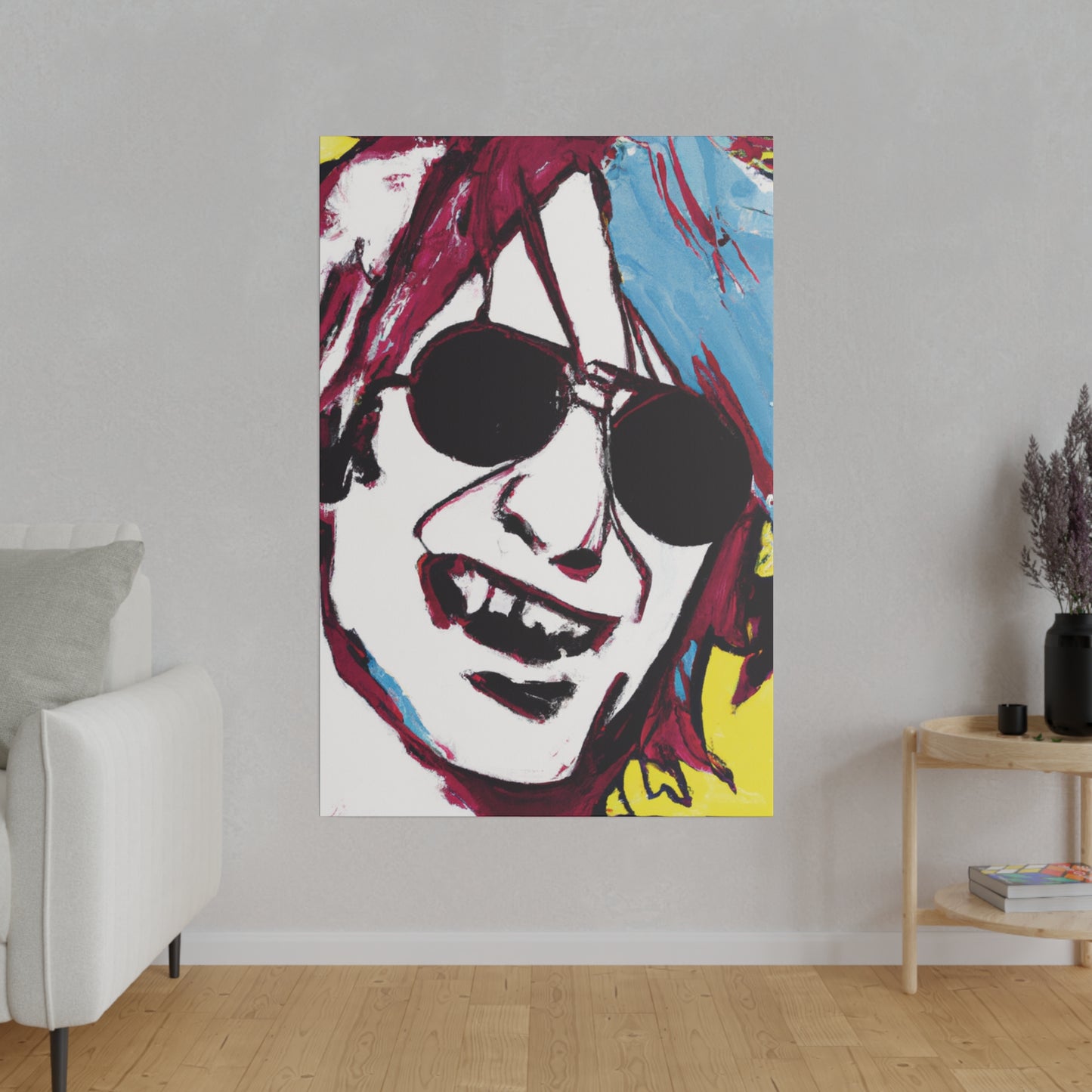 6455Z - Rockstar Painting Print | Face | Abstract | Poster | Home Decor | Wall Art | Music Art | Canvas