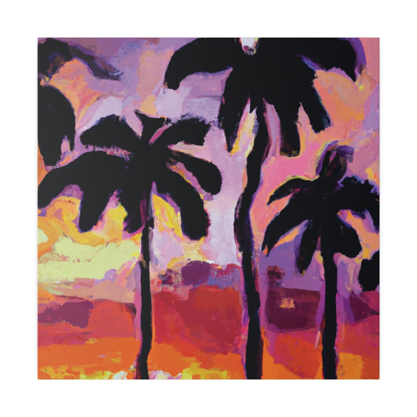 7449F - Miami Beach Sunset Painting Print | Miami | Beach | Sunset | Poster | Home Decor | Wall Art | Canvas