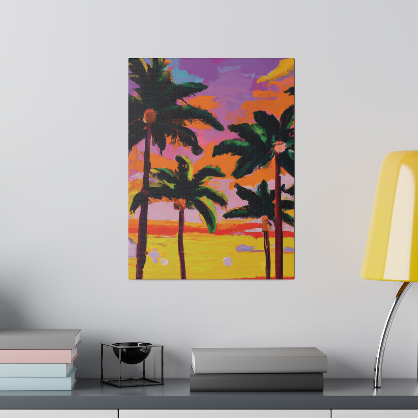 4389A - Miami Beach Sunset Painting Print | Miami | Beach | Sunset | Poster | Home Decor | Wall Art | Canvas