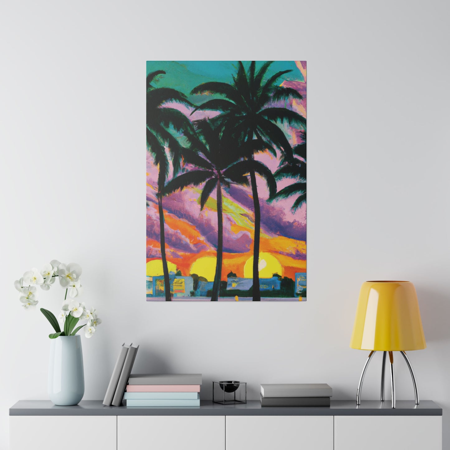 8789Q - Miami Beach Sunset Painting Print | Miami | Beach | Sunset | Poster | Home Decor | Wall Art | Canvas