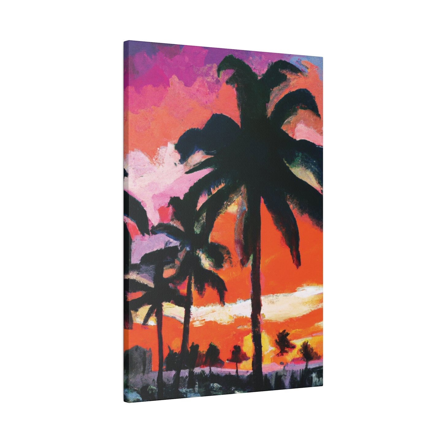 2734M - Miami Beach Sunset Painting Print | Miami | Beach | Sunset | Poster | Home Decor | Wall Art | Canvas