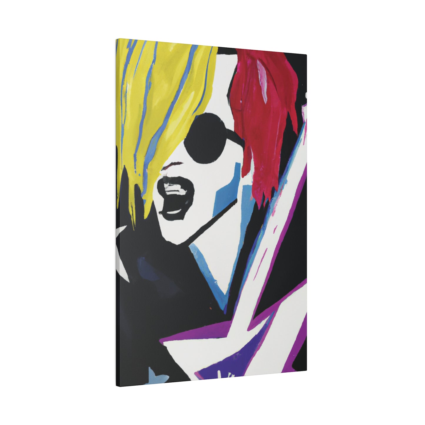 8784F - Rockstar Painting Print | Face | Abstract | Poster | Home Decor | Wall Art | Music Art | Canvas