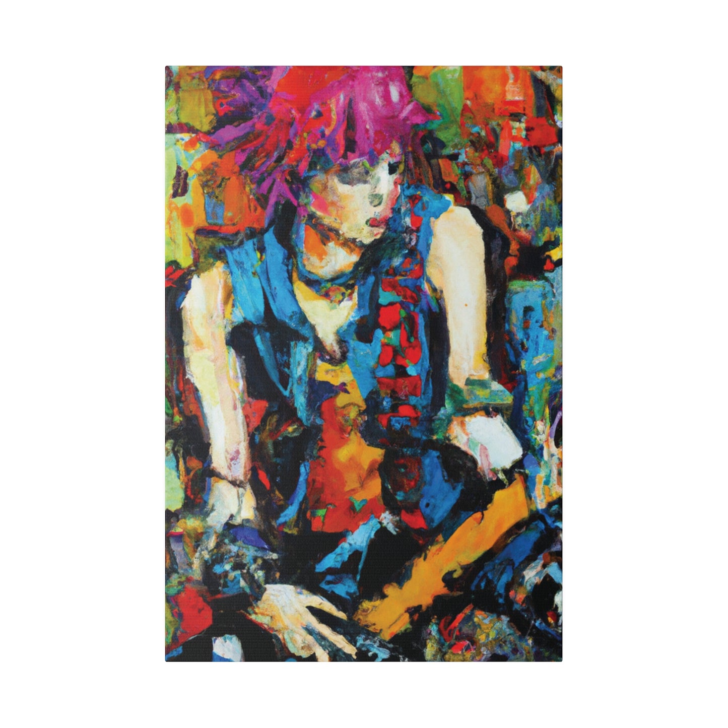 5373K - Rockstar Oil Painting Style Print | Poster | Home Decor | Wall Art | Music Art | Canvas