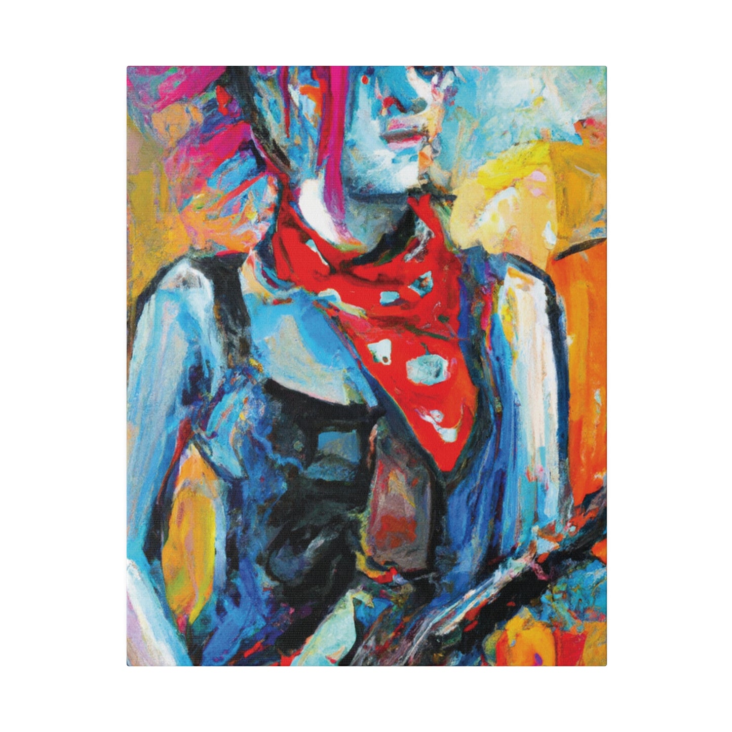 7372P - Rockstar Oil Painting Style Print | Poster | Home Decor | Wall Art | Music Art | Canvas