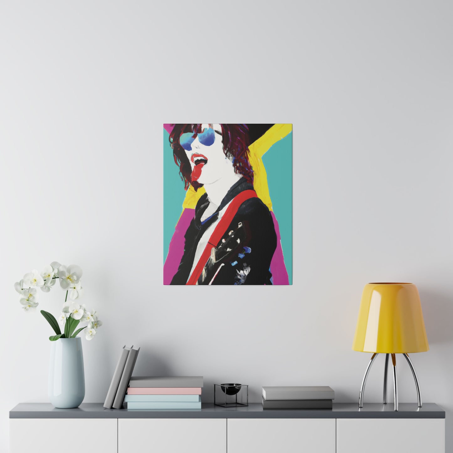 8865A - Rockstar Painting Print | Face | Abstract | Poster | Home Decor | Wall Art | Music Art | Canvas