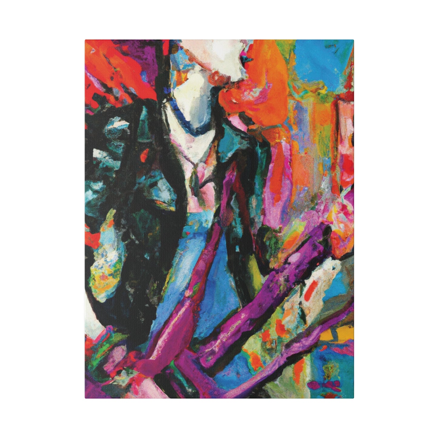 675Y - Rockstar Oil Painting Style Print | Poster | Home Decor | Wall Art | Music Art | Canvas