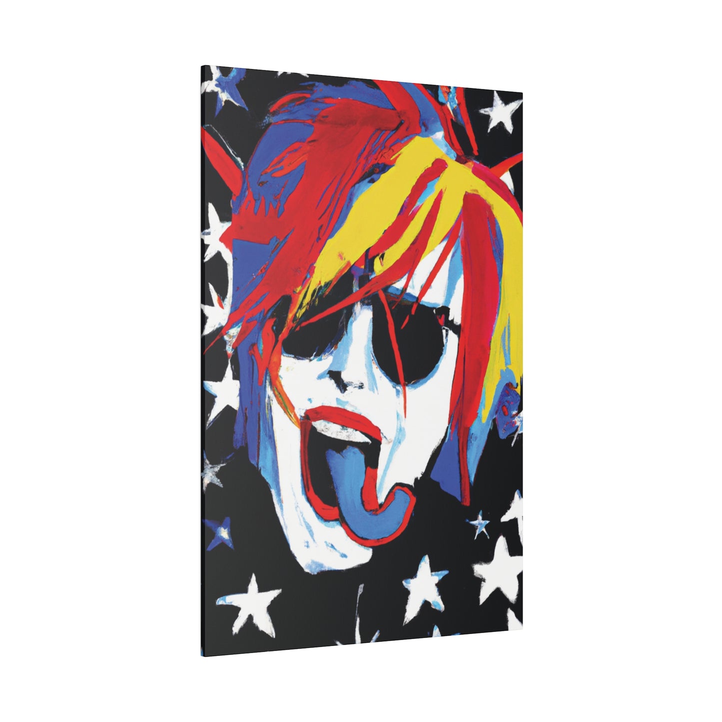 5376Y - Rockstar Painting Print | Face | Abstract | Poster | Home Decor | Wall Art | Music Art | Canvas