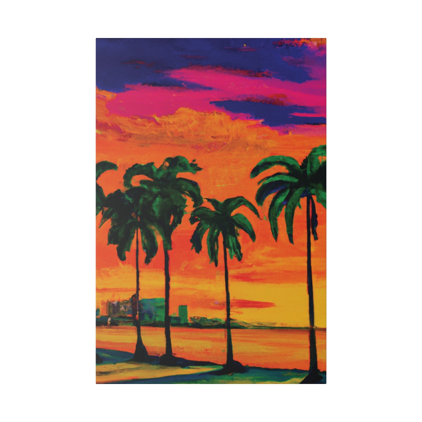 7389Y - Miami Beach Sunset Painting Print | Miami | Beach | Sunset | Poster | Home Decor | Wall Art | Canvas