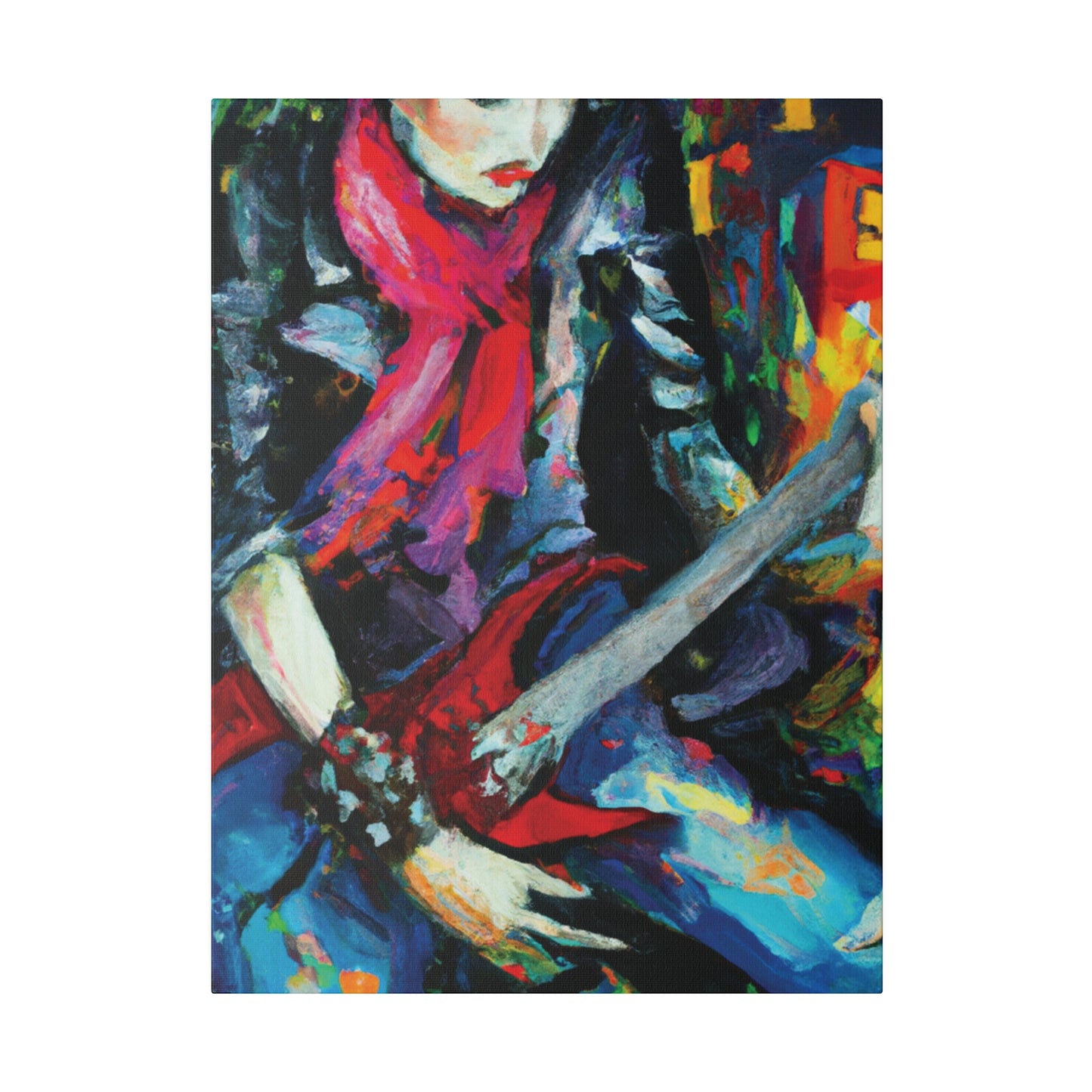 834A - Rockstar Oil Painting Style Print | Poster | Home Decor | Wall Art | Music Art | Canvas