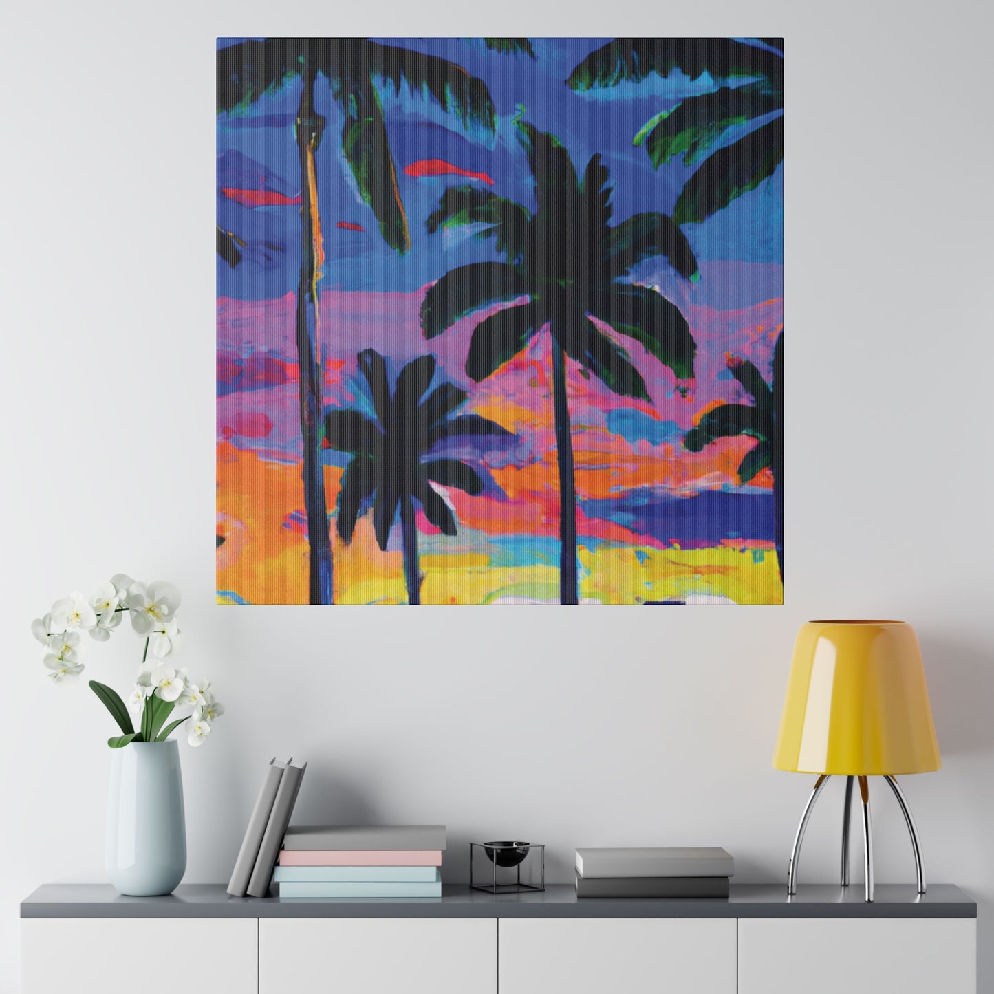 4621L - Miami Beach Sunset Painting Print | Miami | Beach | Sunset | Poster | Home Decor | Wall Art | Canvas