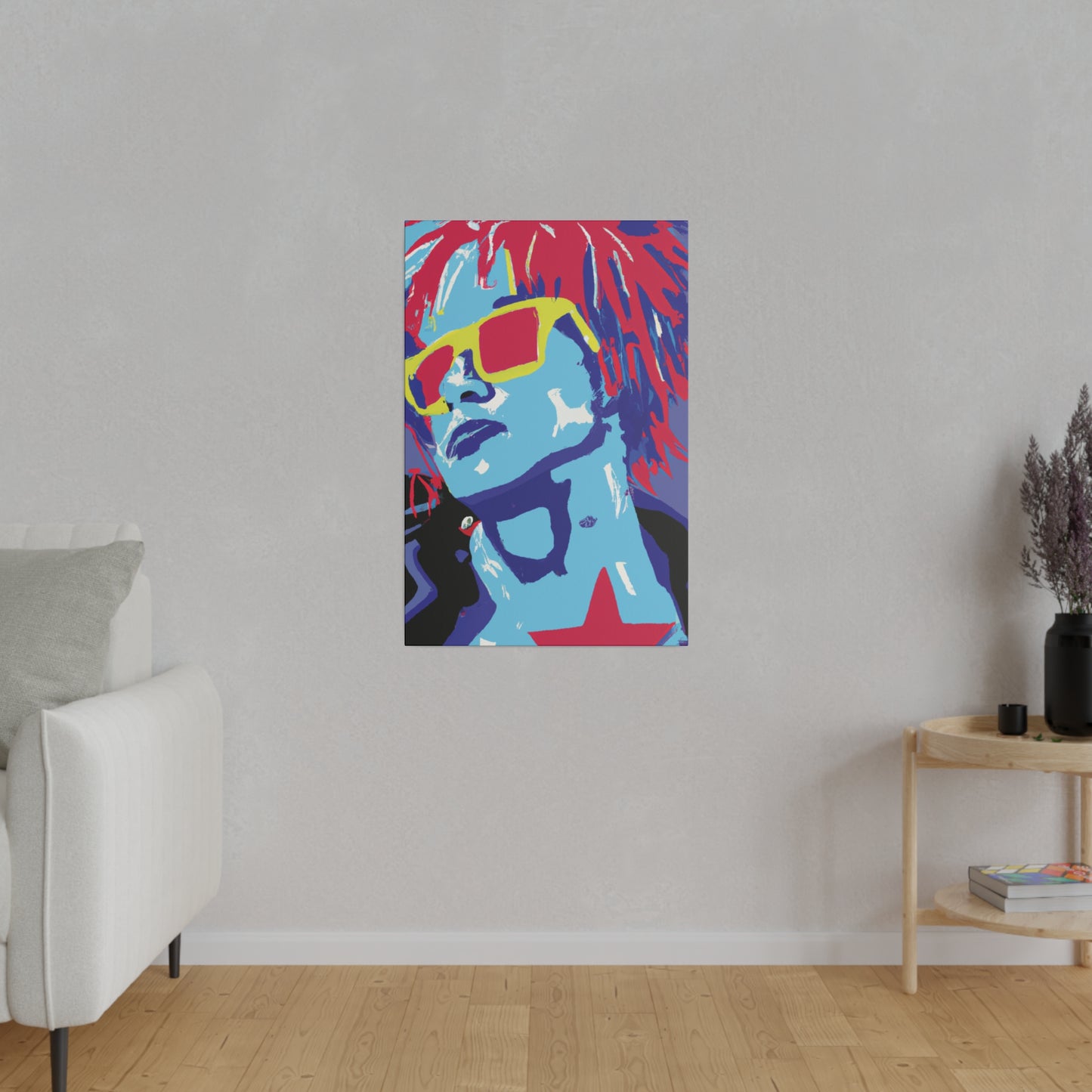 8377T - Rockstar Painting Print | Face | Abstract | Poster | Home Decor | Wall Art | Music Art | Canvas