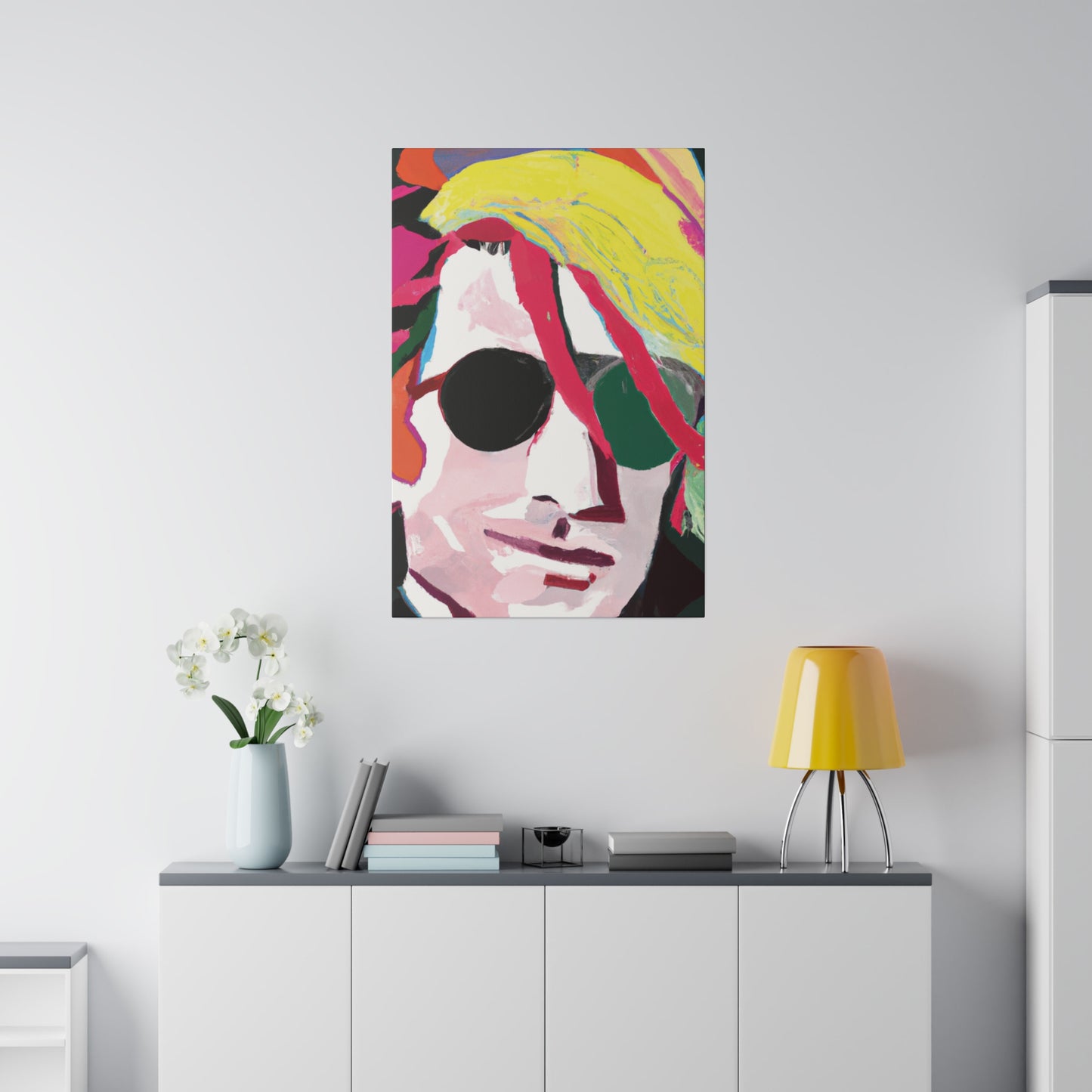 834Y - Rockstar Painting Print | Face | Abstract | Poster | Home Decor | Wall Art | Music Art | Canvas