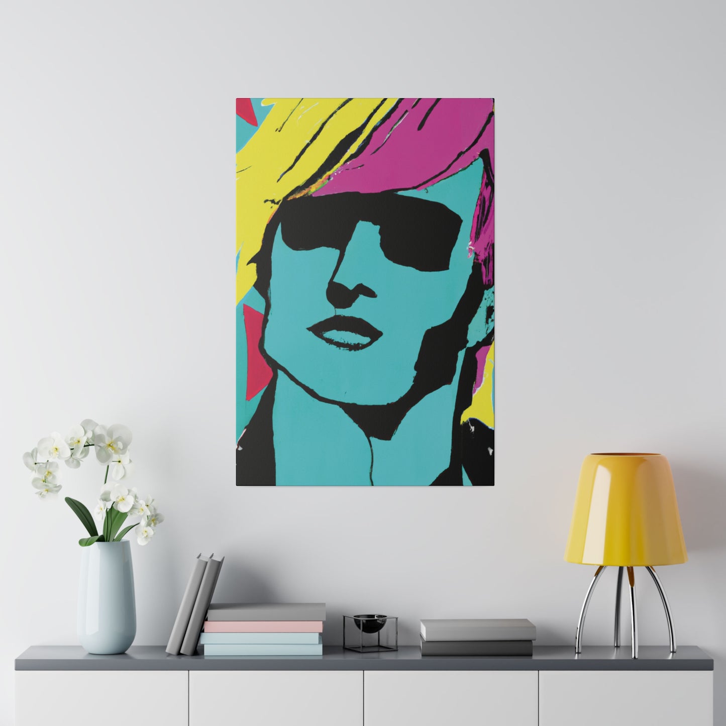 8753H - Rockstar Painting Print | Face | Abstract | Poster | Home Decor | Wall Art | Music Art | Canvas