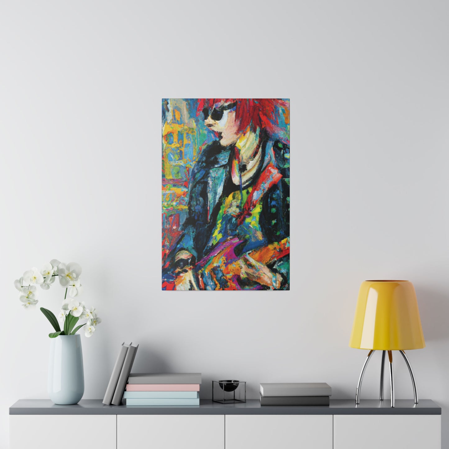 1754P - Rockstar Oil Painting Style Print | Poster | Home Decor | Wall Art | Music Art | Canvas