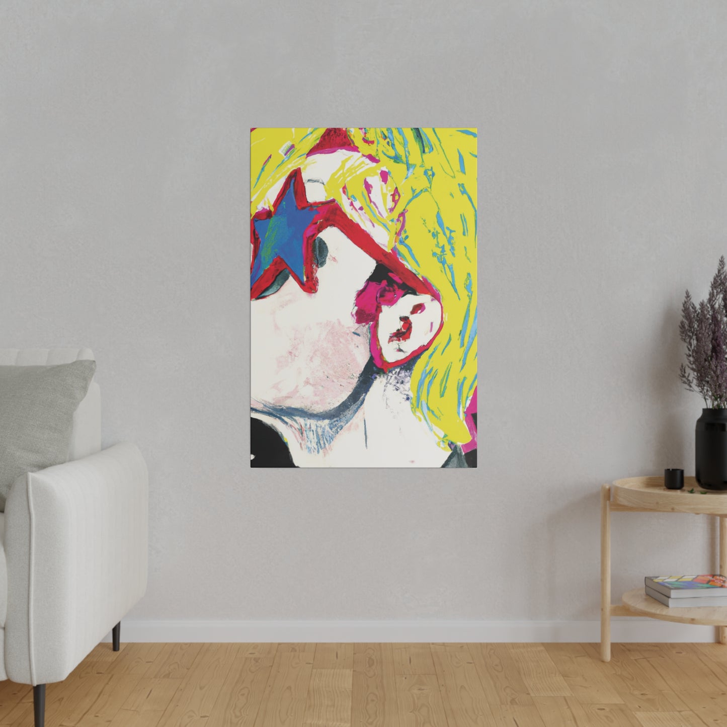 9408X - Rockstar Painting Print | Face | Abstract | Poster | Home Decor | Wall Art | Music Art | Canvas