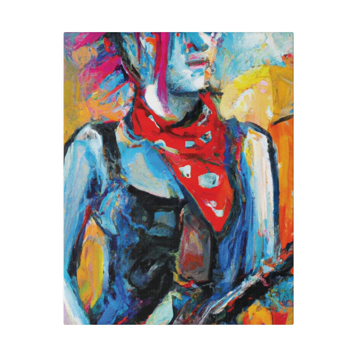 7372P - Rockstar Oil Painting Style Print | Poster | Home Decor | Wall Art | Music Art | Canvas