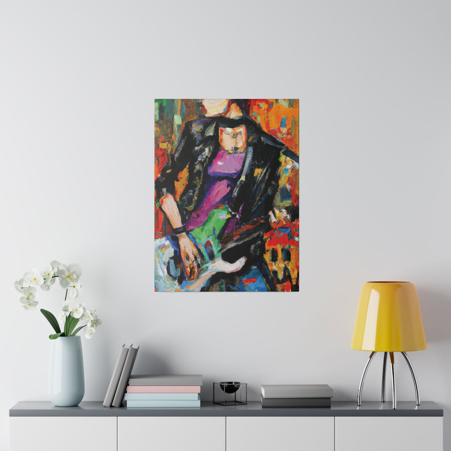 4895R - Rockstar Oil Painting Style Print | Poster | Home Decor | Wall Art | Music Art | Canvas